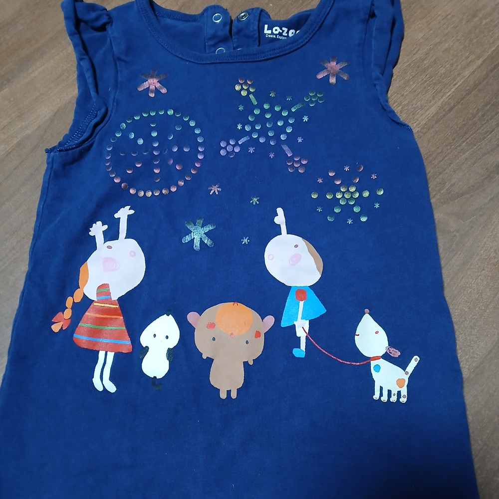 Lazoo Kids Casual Fireworks Dress Size 4T 100% Cotton